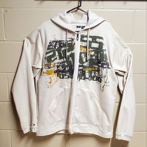 Men's XL Off White Oakly Zipper Hoodie